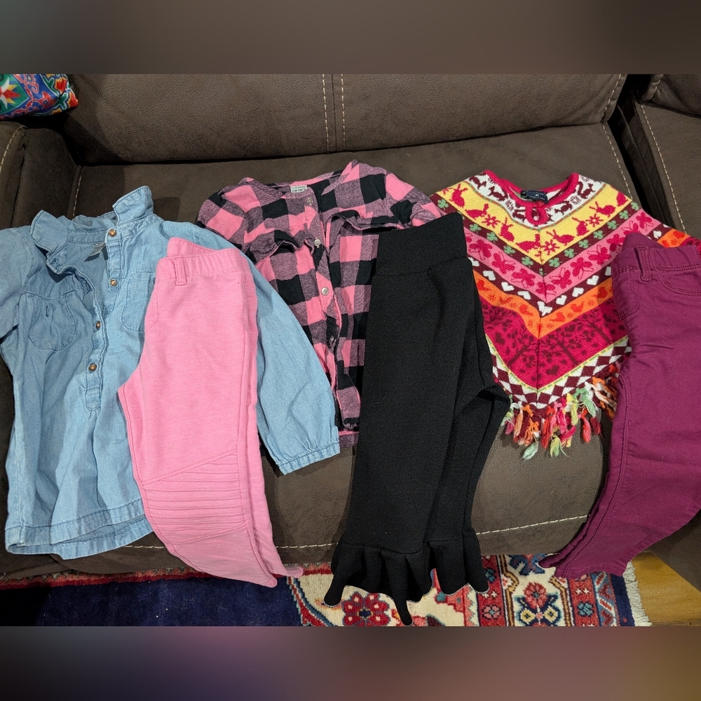 Bundle of 3 Tops and 3 Pants For Toddler Girl (4T)